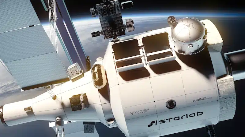 Starlab space station orbiting Earth.